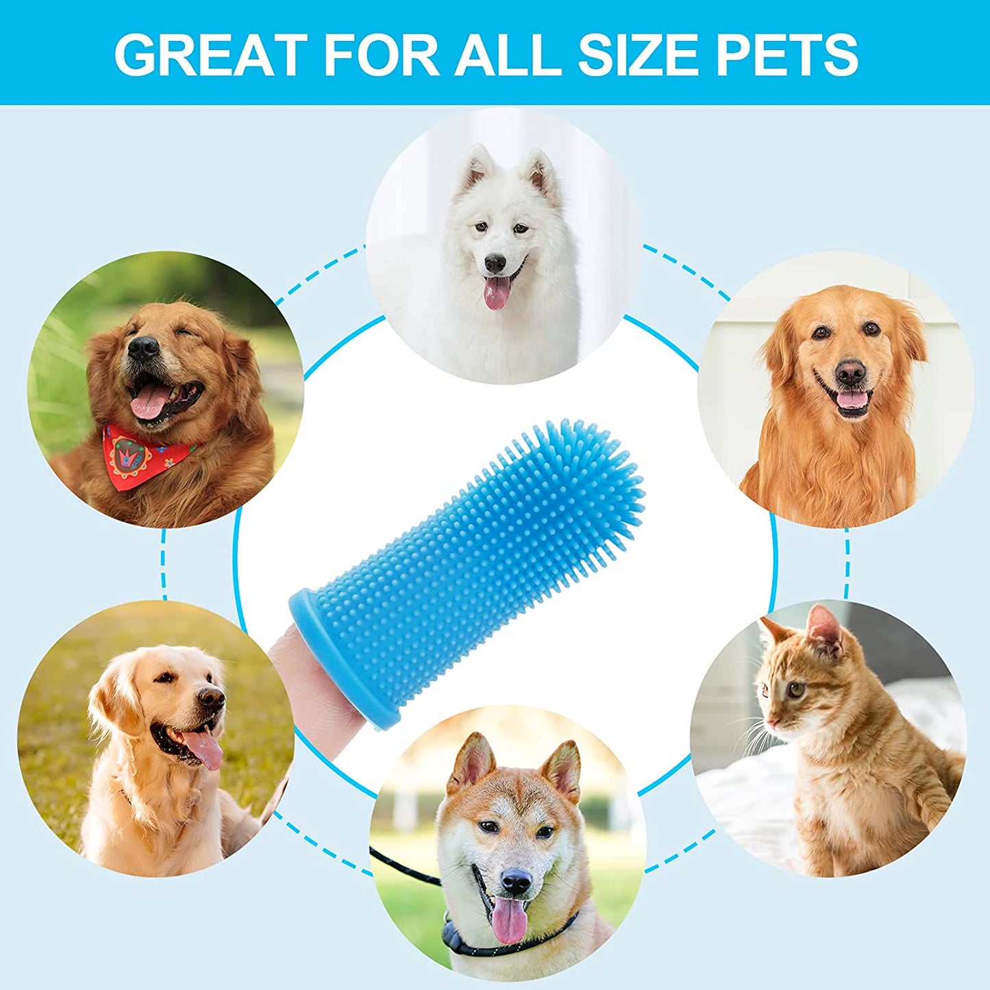 Dog Super Soft Pet Finger Toothbrush, Teeth Cleaning, Silicone Tooth Brush