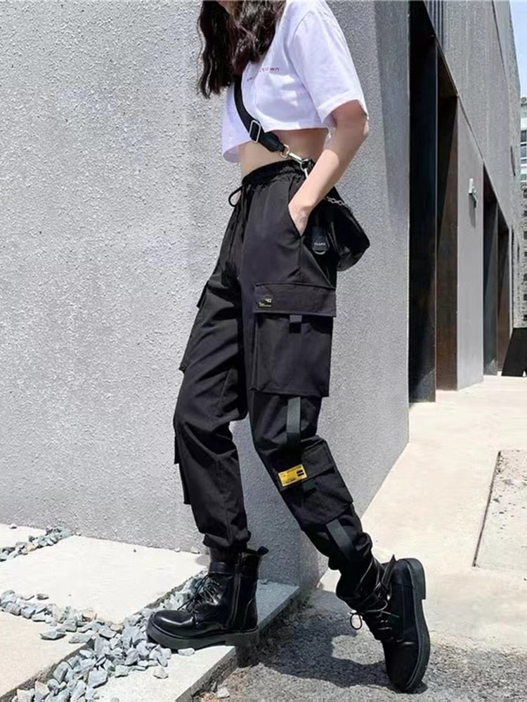 Women Cargo Pants/Harem Pants/Punk Pockets Jogger Trousers