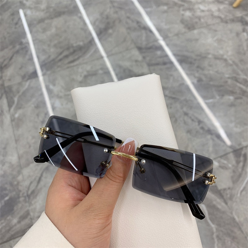 Sunglasses Rimless Frameless Rectangle Shades
