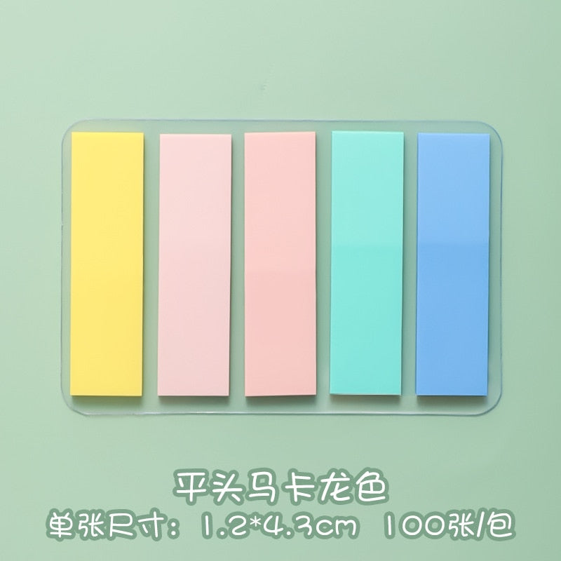 100 Sheets Morandi Color Sticky Notes Memo Pad, Self Adhesive Bookmark Memo Sticker