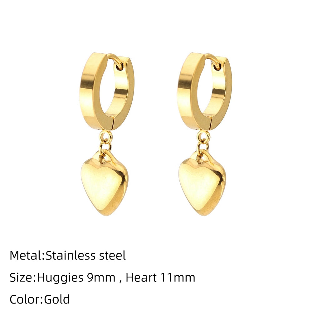 Stainless Steel Small Large Circle Hoop Earrings