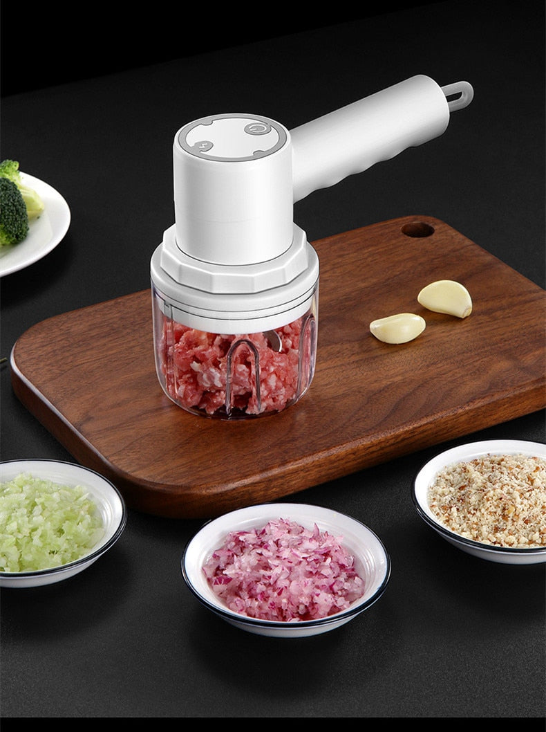 4 In 1 Handheld Electric Vegetable Cutter, Wireless Vegetable Chopper