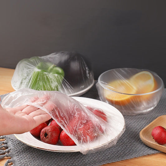 100pcs Disposable Food Cover, Plastic Wrap Elastic Food Lids For Fruit Bowls Cups, Saver Bag