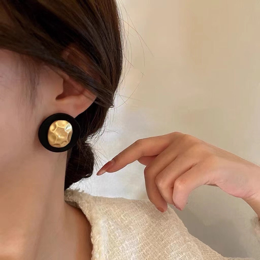 Elegant Pave Zircon Geometric Stud Earrings
