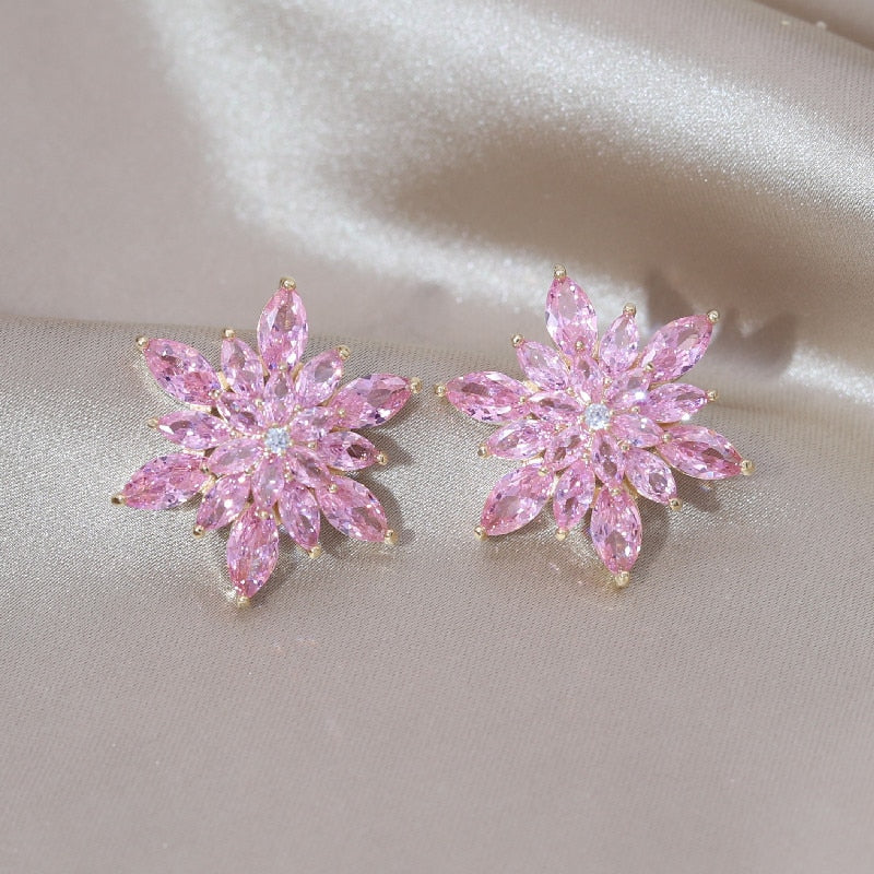 Zircon Flower Earrings