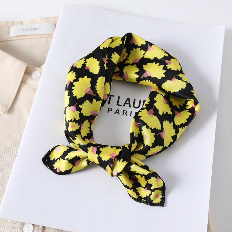 Square Silk Scarf, Bandana for Women