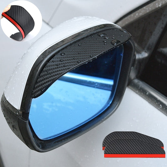 2PCS Car Rear view Mirror Rain Eyebrow Visor Carbon Fiber, Car Rear view Side Snow Sun Visor Rain Cover