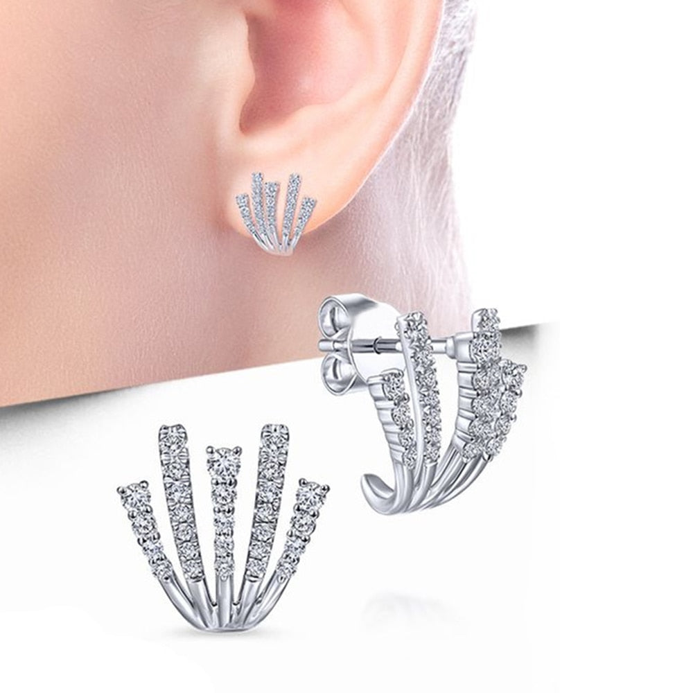 Silver Claws Stud Earrings