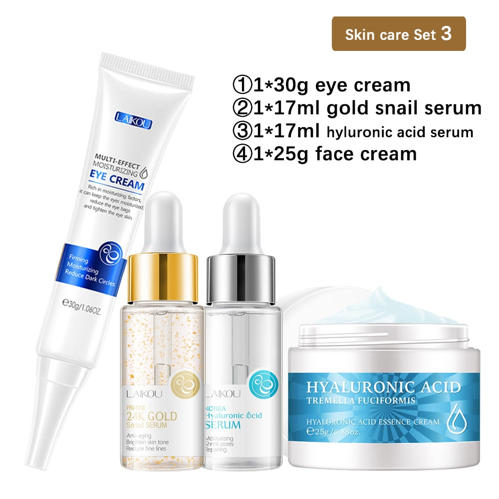 Snail Collagen Face Cream, 24K Gold Serum, Beauty Facial Skin Care