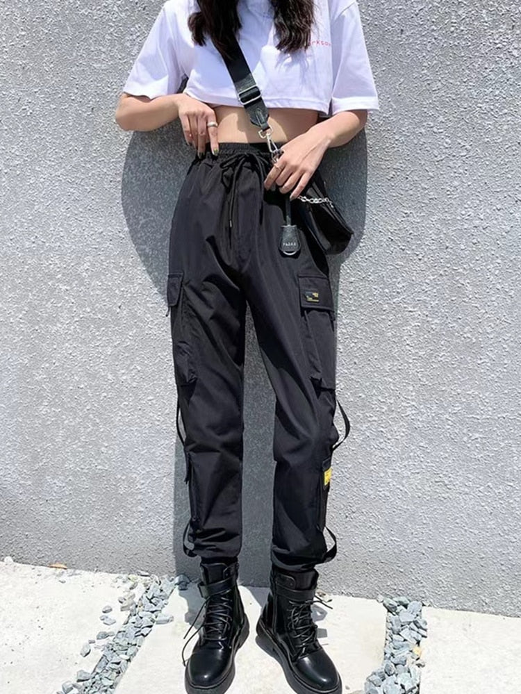 Women Cargo Pants/Harem Pants/Punk Pockets Jogger Trousers