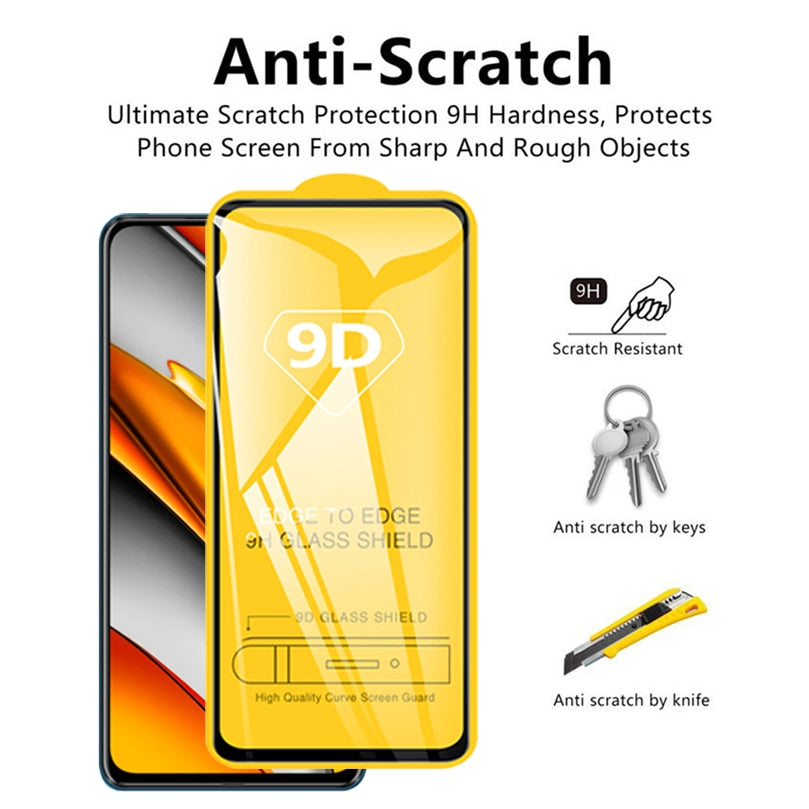 9D Protective Glass for Xiaomi Redmi Note 10 8 9 Pro 11 11s 9s 10s 5G Screen Protectors