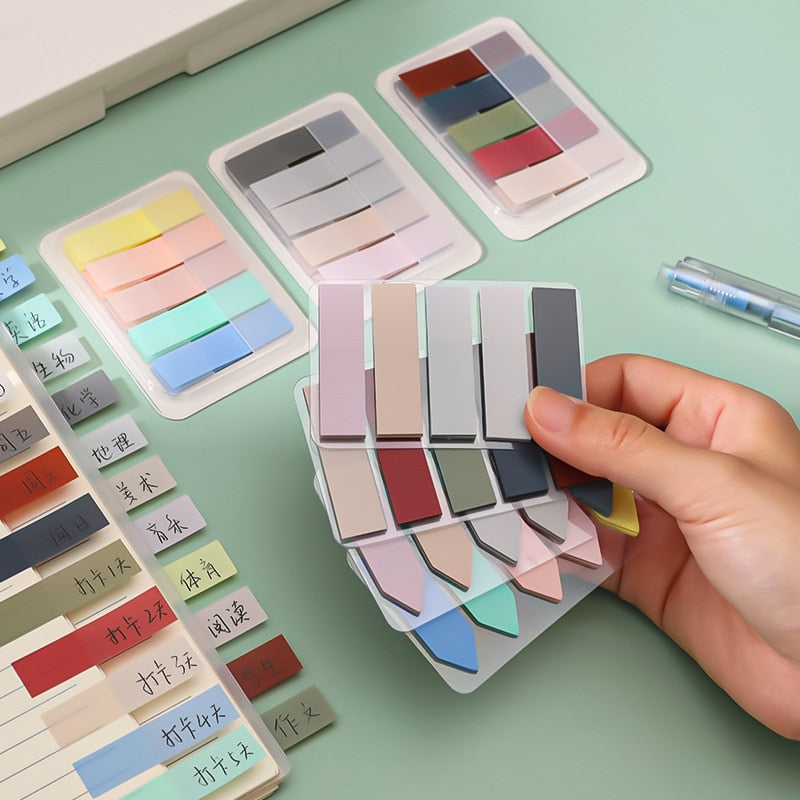 100 Sheets Morandi Color Sticky Notes Memo Pad, Self Adhesive Bookmark Memo Sticker