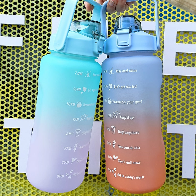 Sports Water Bottle With Time Marker Stickers