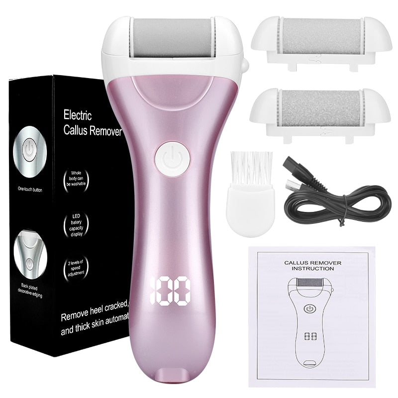 Charged Electric Foot File for Heels, Grinding Pedicure Tools, Dead Hard Skin Callus Remover