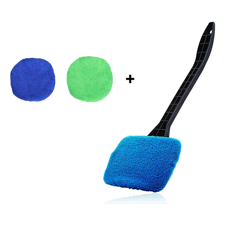 Car Window Cleaner Brush Kit, Windshield Cleaning Wash Tool, Inside Interior Auto Glass Wiper With Long Handle