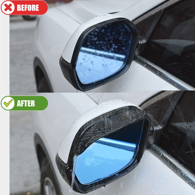 2PCS Car Rear view Mirror Rain Eyebrow Visor Carbon Fiber, Car Rear view Side Snow Sun Visor Rain Cover
