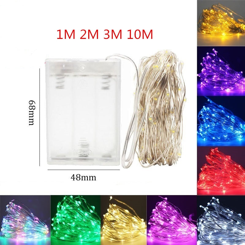 Copper Wire Battery Box Garland LED for Wedding Decoration & Home Decoration