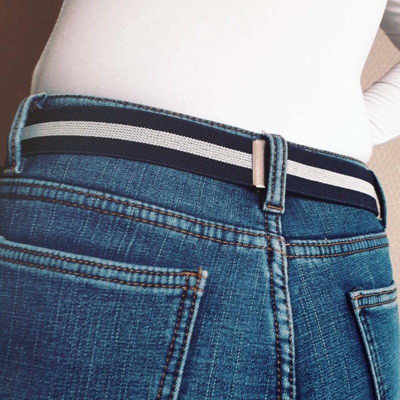Buckle-Free Belt for Jean Pants, Elastic Waist Belt for Women/Men
