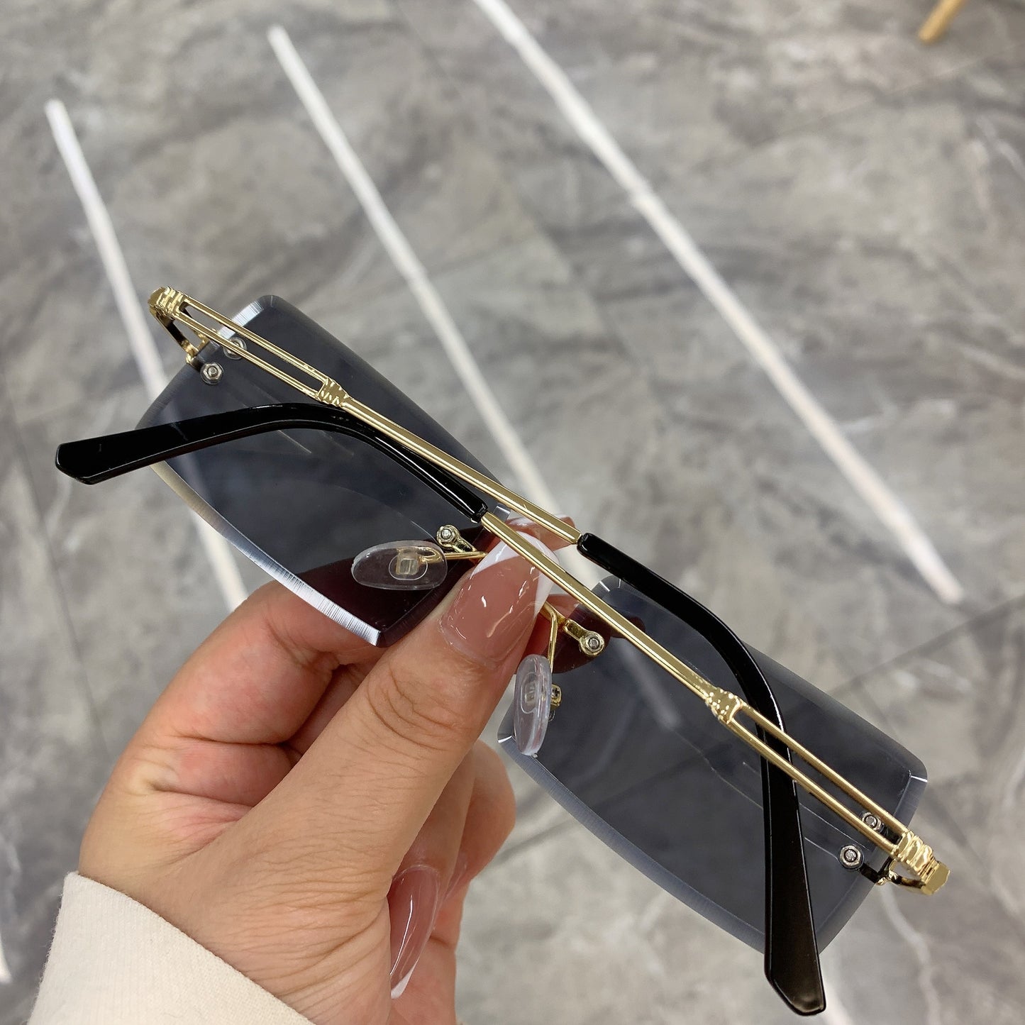 Sunglasses Rimless Frameless Rectangle Shades