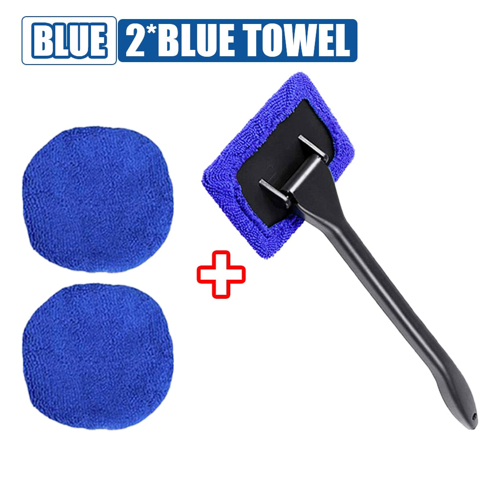 Car Window Cleaner Brush Kit, Windshield Cleaning Wash Tool, Inside Interior Auto Glass Wiper With Long Handle