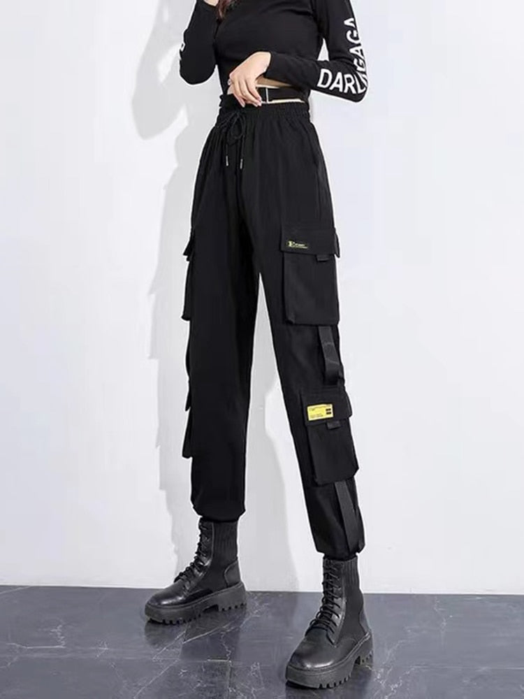 Dam Cargo Byxor/Harem Byxor/Punk Pockets Jogger Byxor