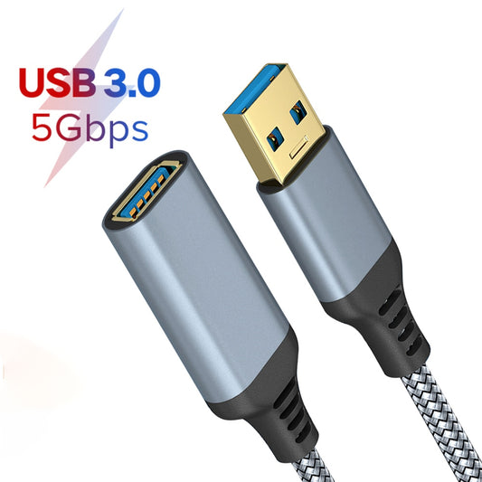 Nylon Braided USB 3.0 Male To Female High-Speed Transmission Data Cable