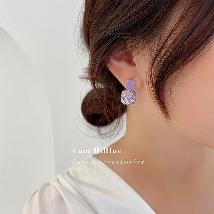 High-quality Purple Stud Earrings for Female