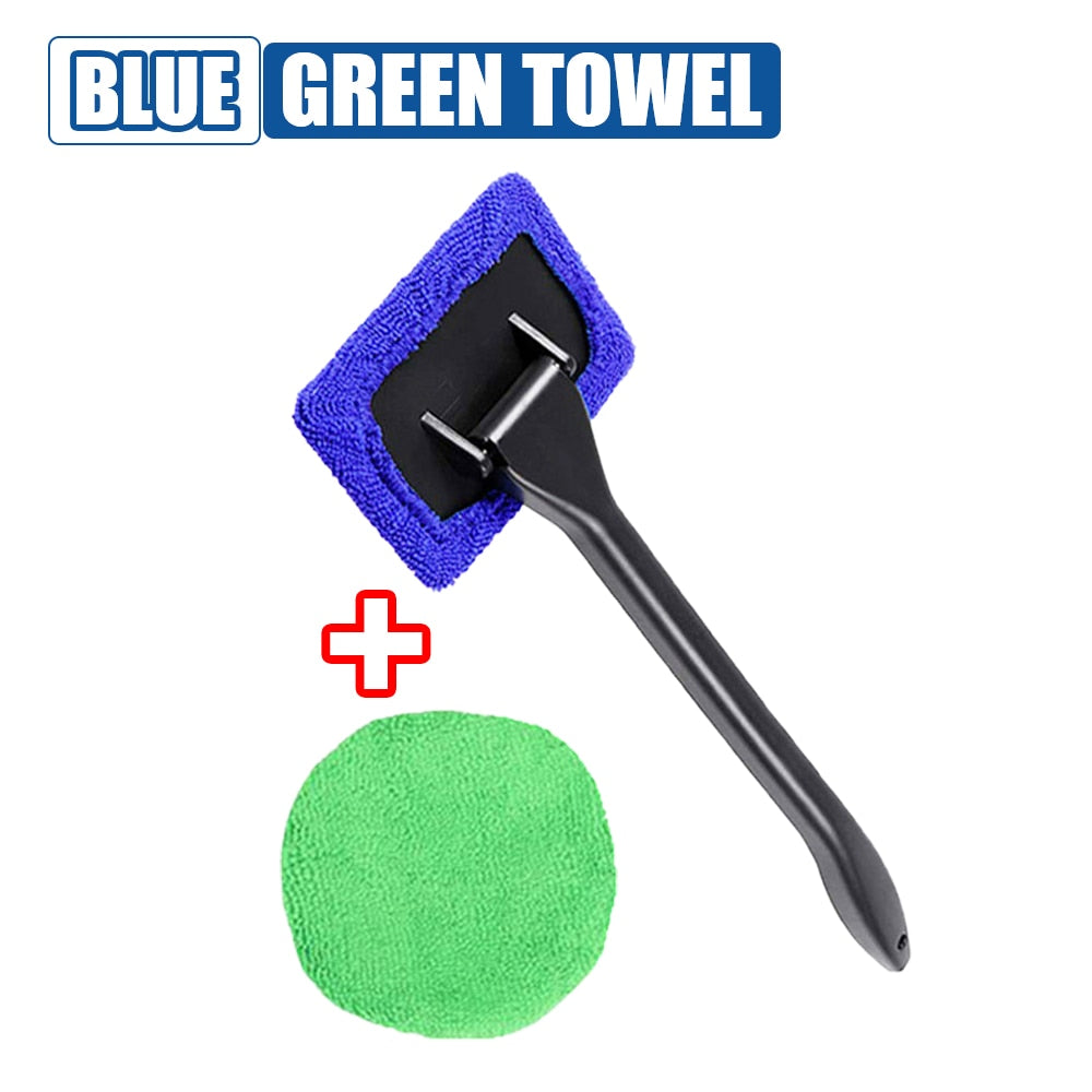 Car Window Cleaner Brush Kit, Windshield Cleaning Wash Tool, Inside Interior Auto Glass Wiper With Long Handle