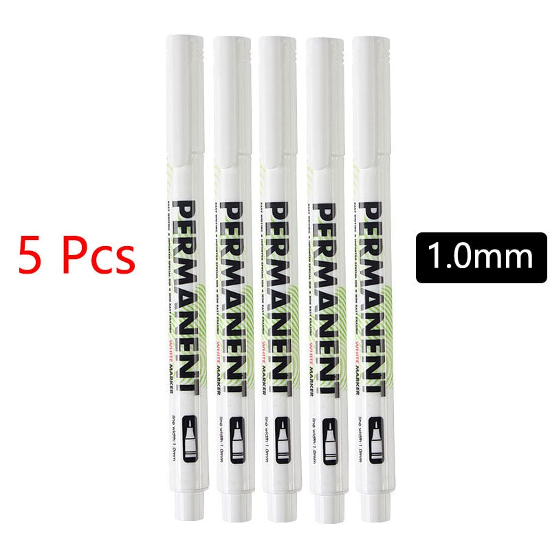White Marker Pens set 2.0mm, Oily Waterproof White Gel Pen