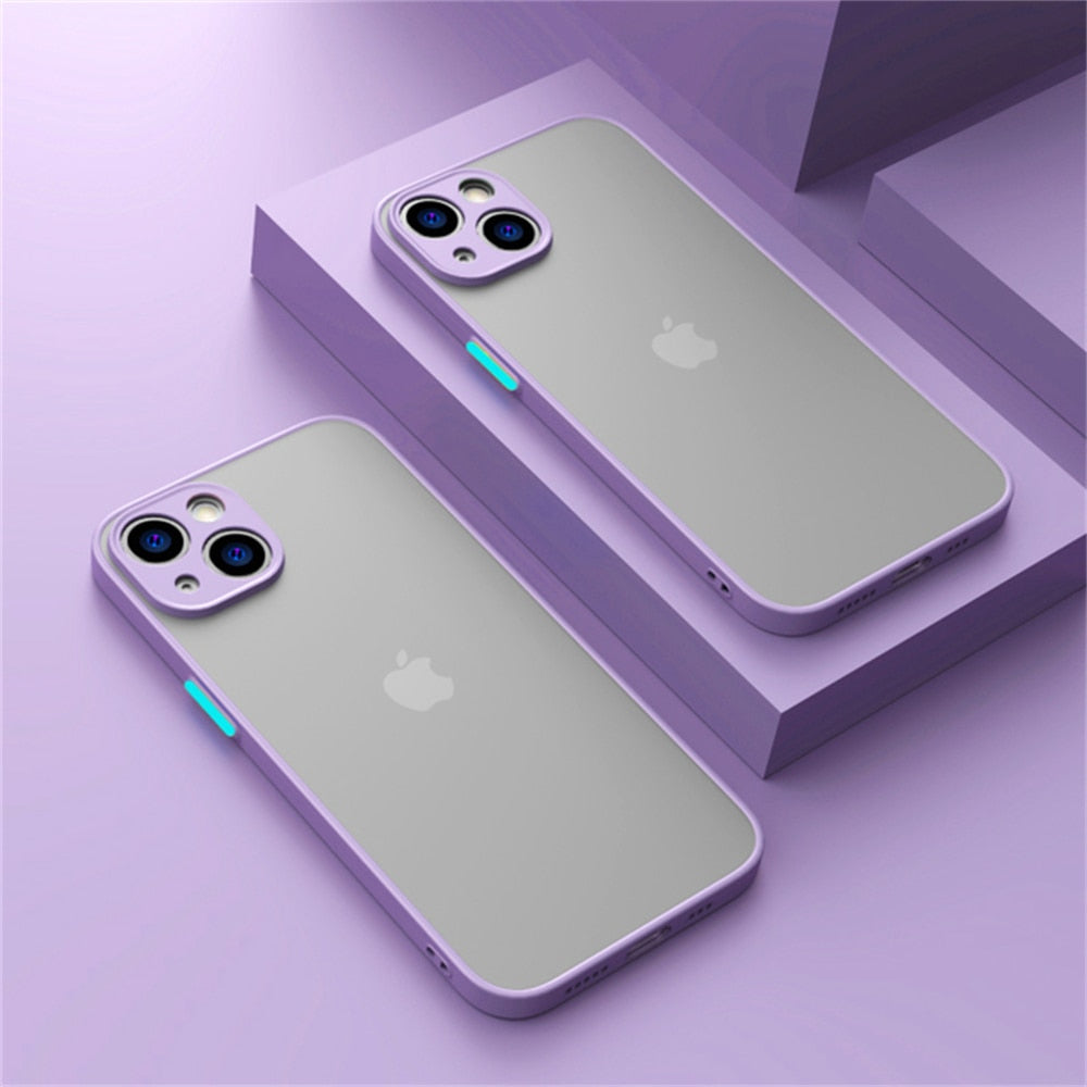Shockproof Armor Matte Phone Case For iPhone
