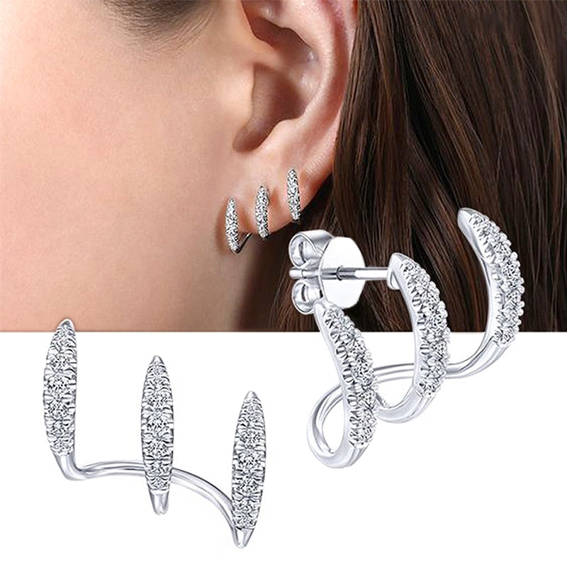 Silver Claws Stud Earrings